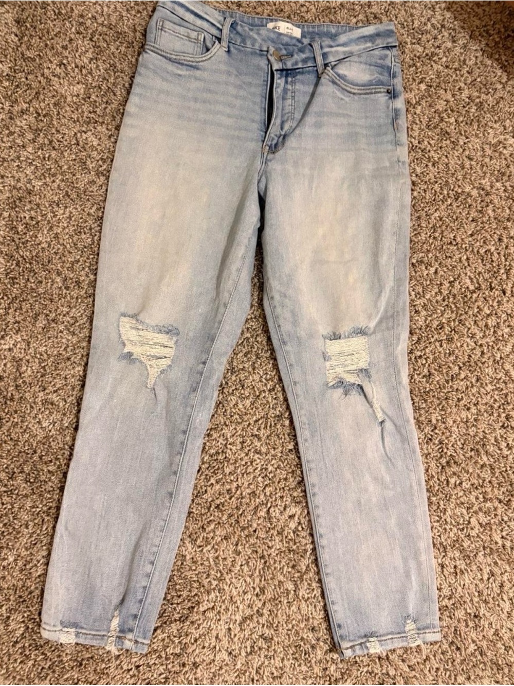BKE Ellie Light Blue Skinny Distressed Jeans 30 x 28